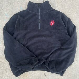 THE ROLLING STONES BLACK SIZE L QUARTER ZIP